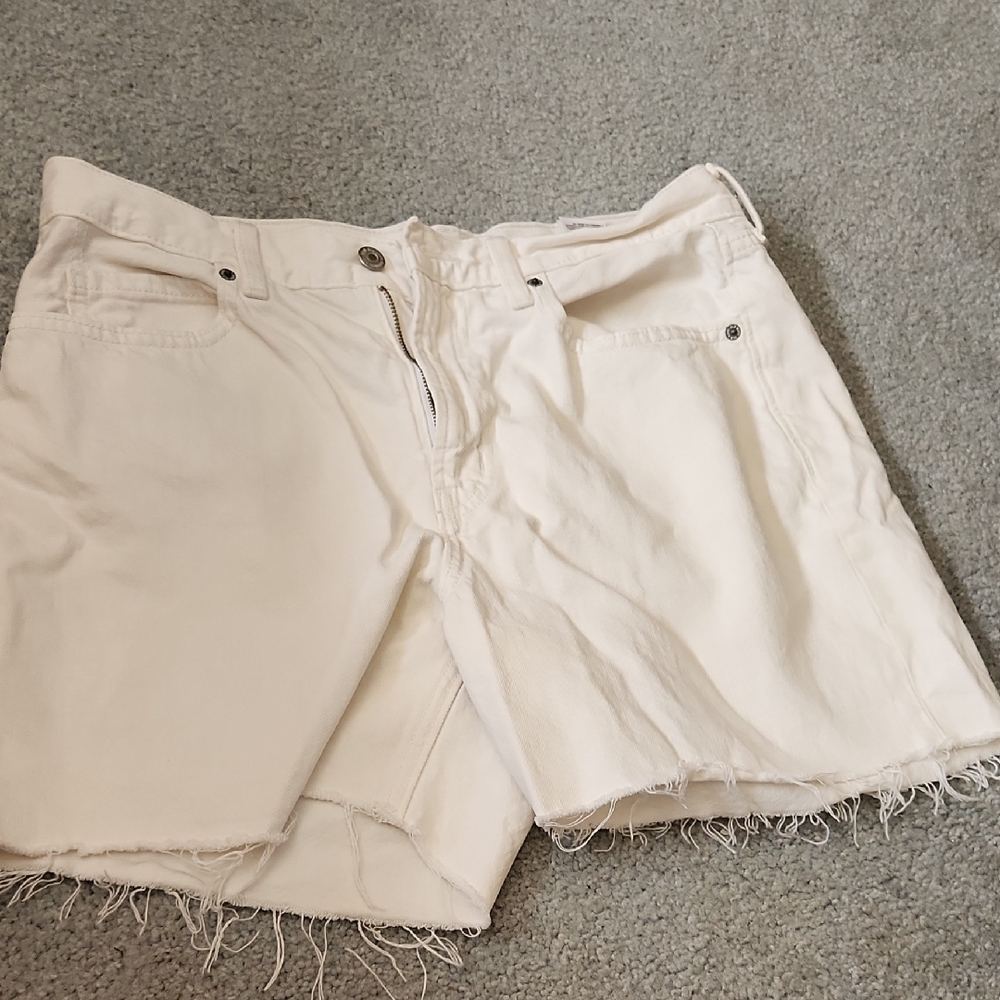 White Jean Shorts, Size 8